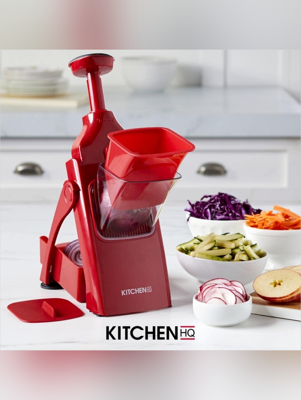 Red Mandoline Slicer with Safety Grip